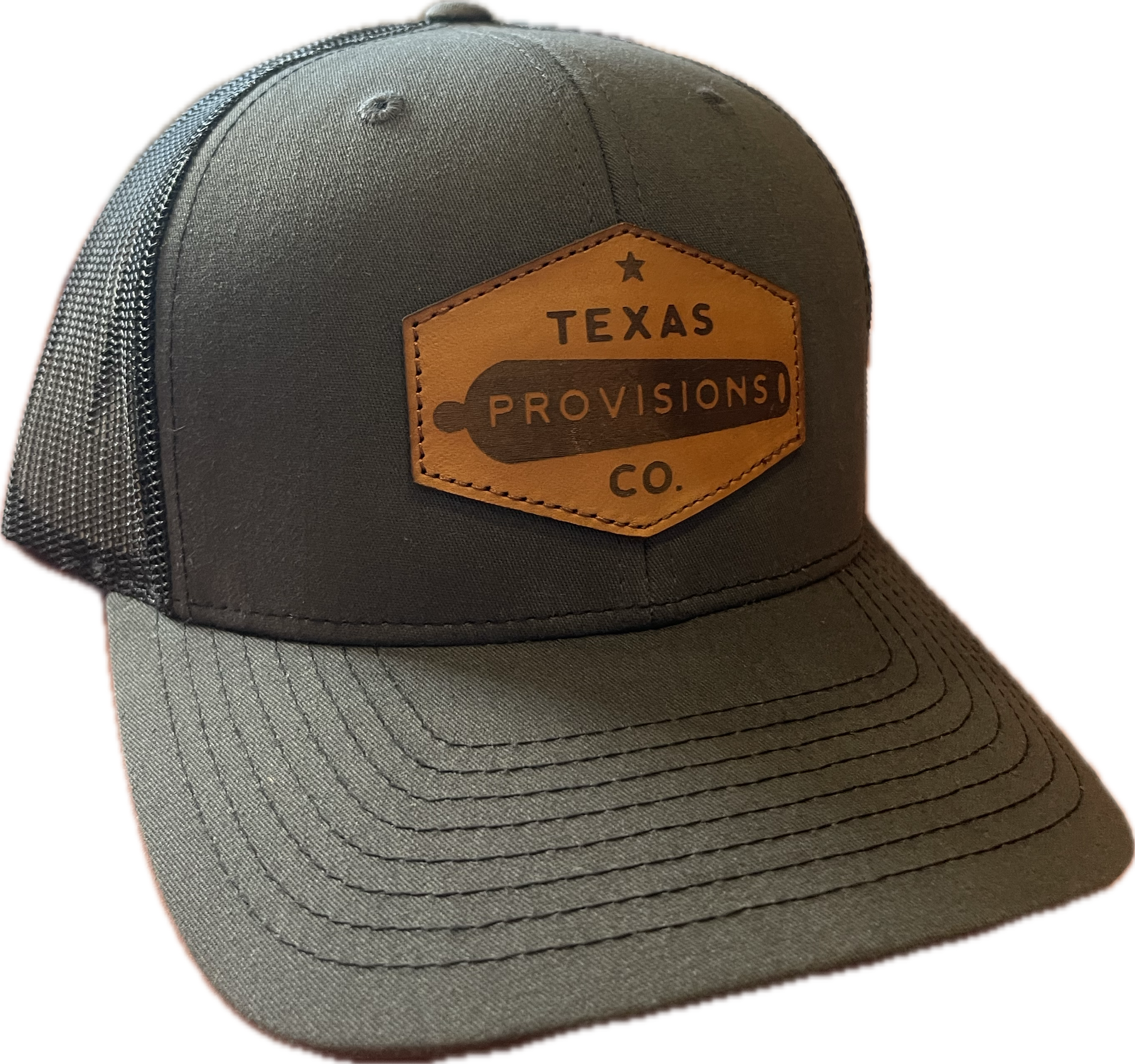 TXP Leather Patch Hat - Grey/ Black