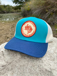 Retro Bassin’ Premium Logo Hat - Navy/Teal/Tan