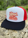 Retro Bassin’ Foam Trucker Hat (Black/White/Red)