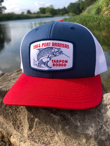 1964 Port Aransas Tarpon Rodeo Hat - Red/White/Blue