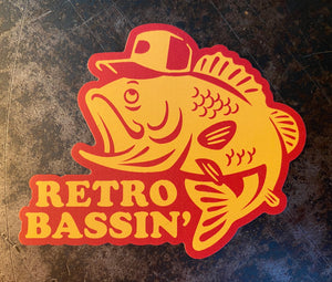 Retro Bassin’ Old School Vinyl Sticker
