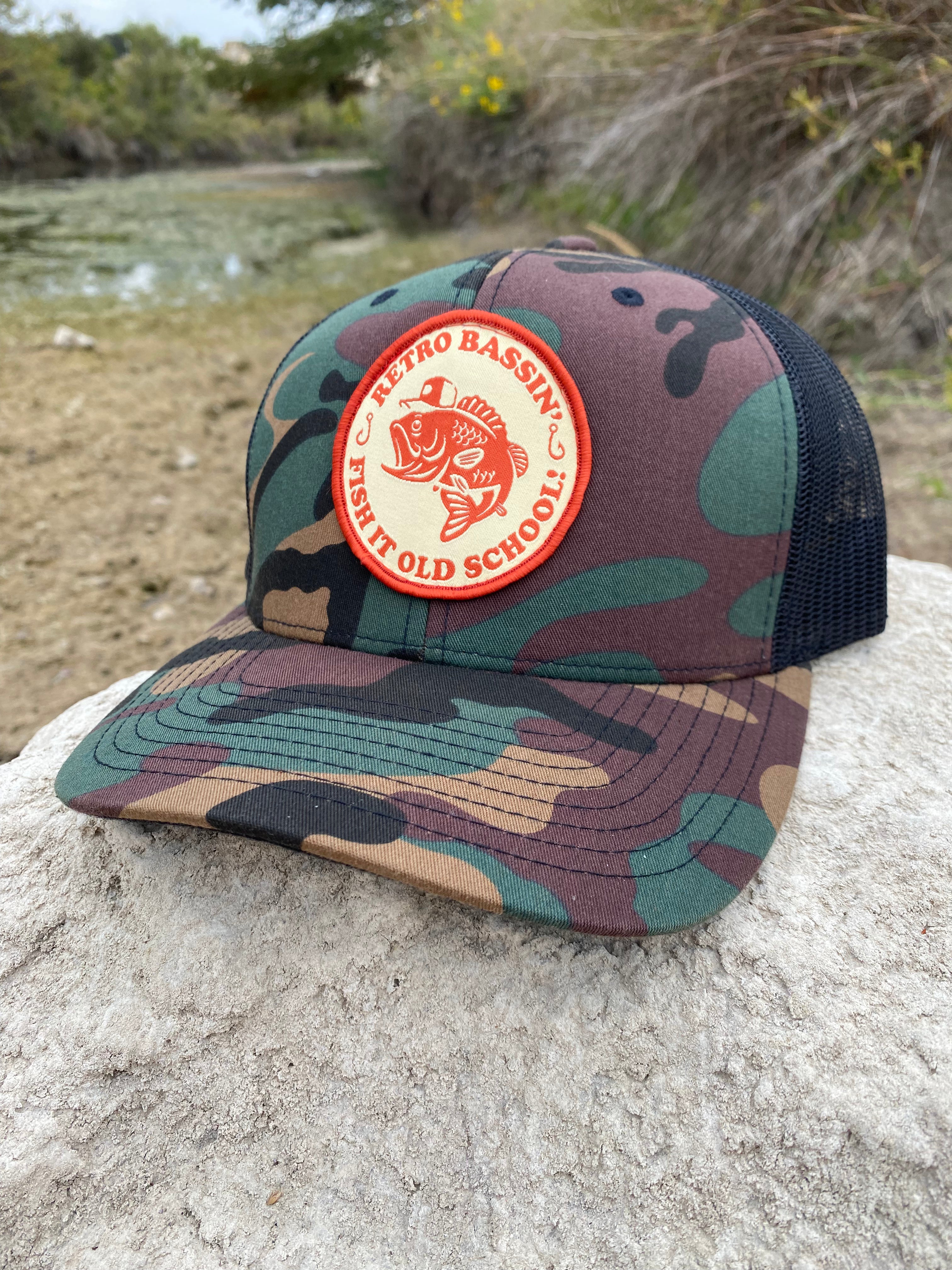 Retro Bassin’ Premium Logo Hat - Old School Camo