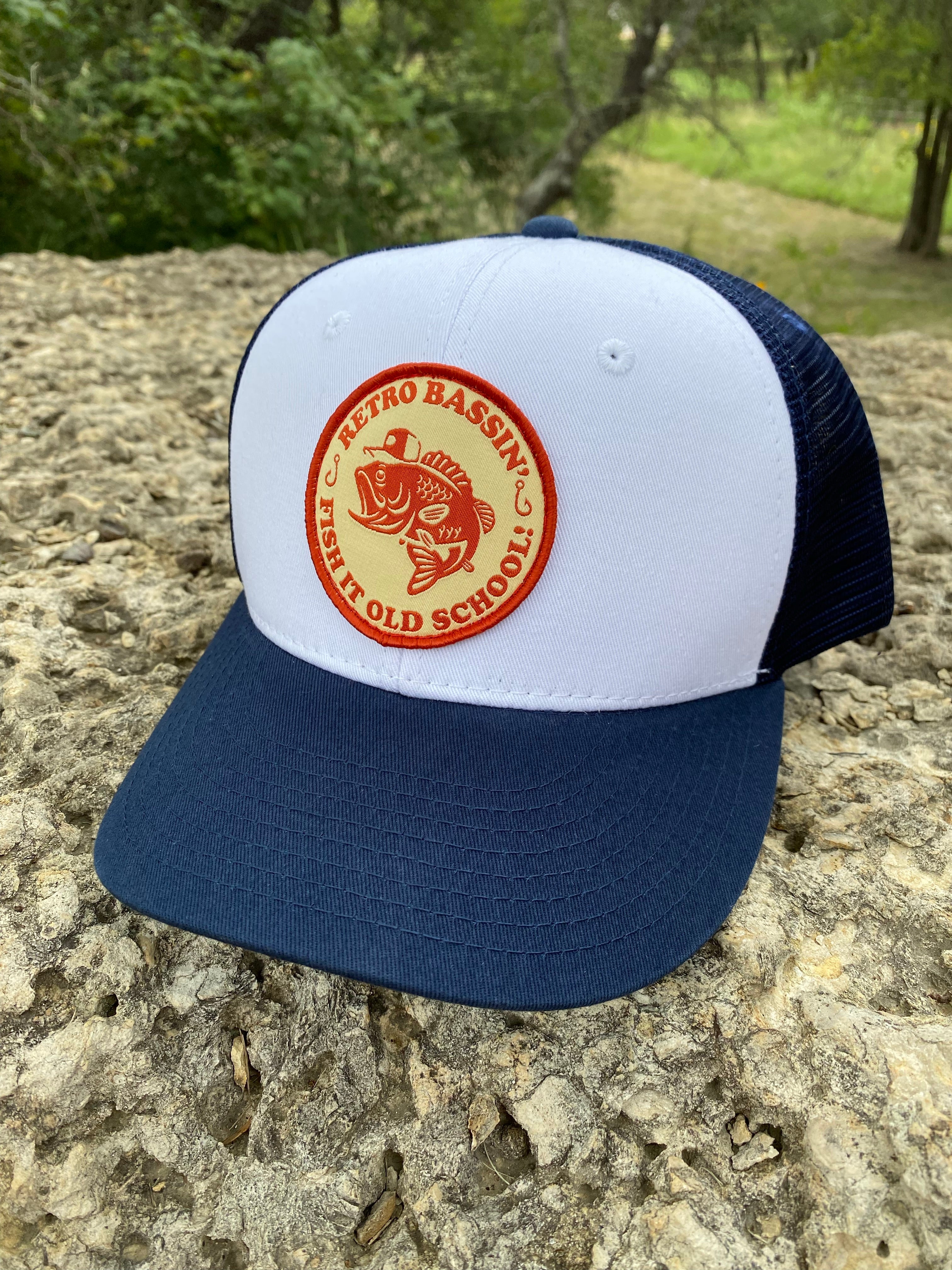 Premium Bassin’ Logo Hat - White/Navy